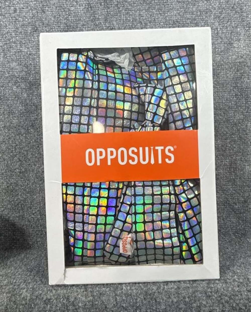 Opposuits Discoballer Boys Suit Size 10Y Multicolor Metallic Check Open Box